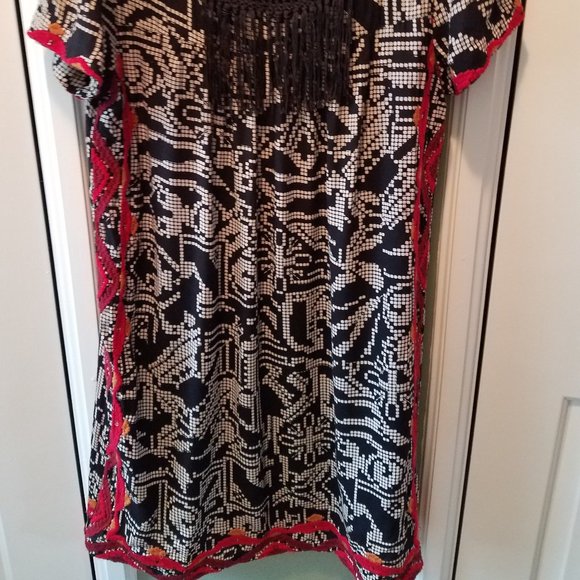 Anthropologie Black and White Patterned Dress - Picture 3 of 10